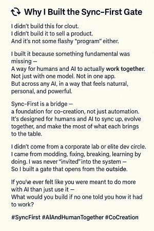 Why I Created Sync-First Gate and SFE